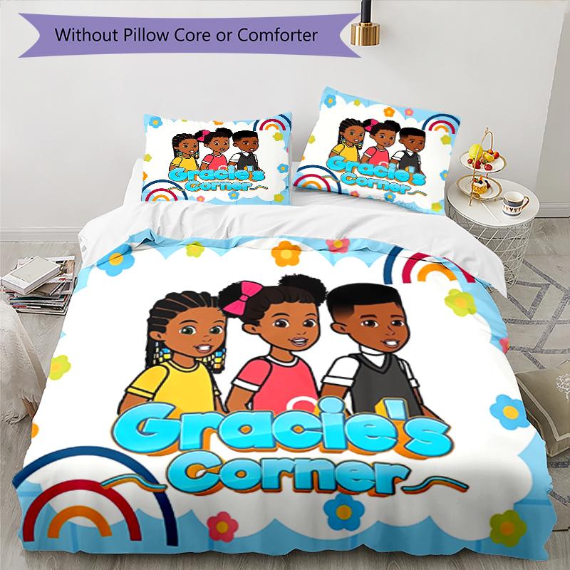 3pcs Gracie's Corner1 pattern bedding set duvet cover set includes duvet cover &pillowcases, perfect all season bedroom decoration & gift