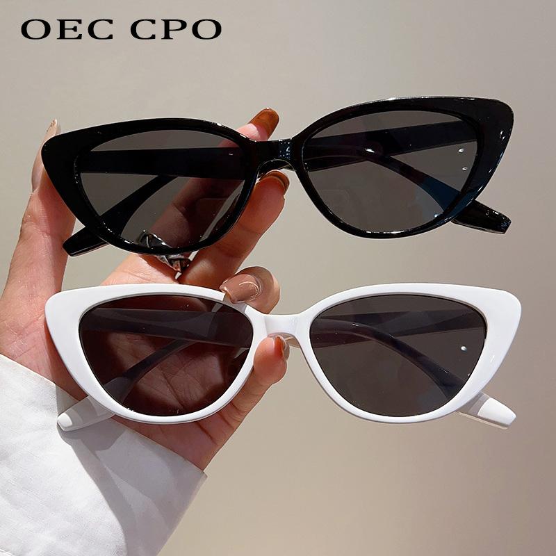 OEC CPO Cat Eye Sunglasses Small Frame Leopard Color Shades UV400 Fashion Sun Glasses for Women Trending Eyewear for Men 2025