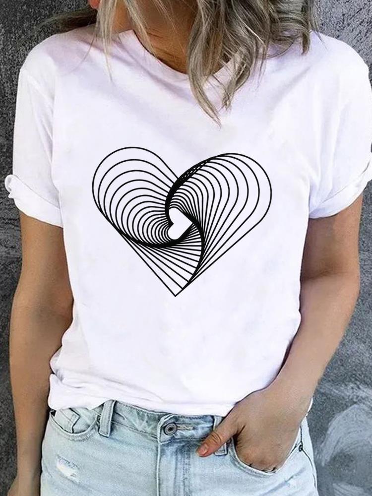 (Asian Size) Sweet 90s Cute Style Women Fashion Printed Casual T Shirt Tee Top Lady Female Graphic Short Sleeve T-shirts Clothing