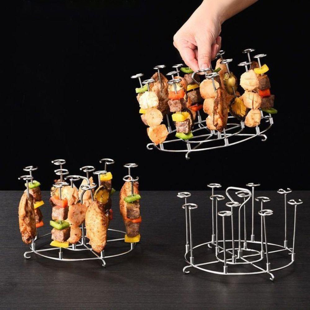 High Quality Stainless Steel Air Fryer Skewer Stand Detachable String Grill Vertical Grill Rack Skewer Holder 6Qt 8Qt