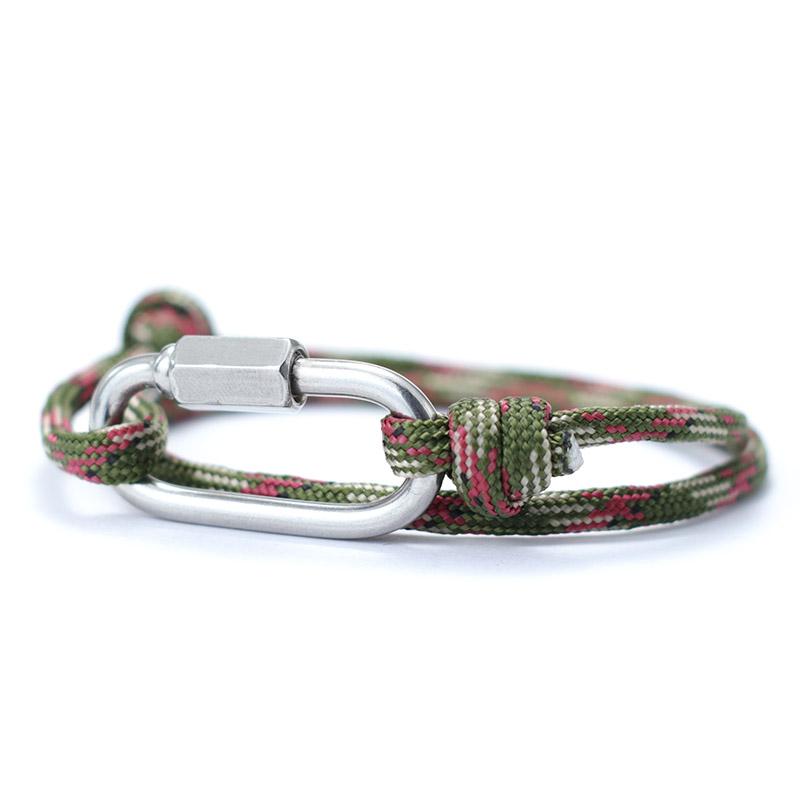 Pulsera de Paracord con Mosquetón Noter Para Hombres Aventura al Aire Libre Pulsera de Rescate de Emergencia Regalo Para Novio Pulsera Hiphop Rock