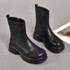 Fashion GKTINOO 2025 Autumn Winter Thick Heel Ankle Boots Women Warm Boots Shoes Handmade Genuine Leather Handmade Platform Boots 34-40