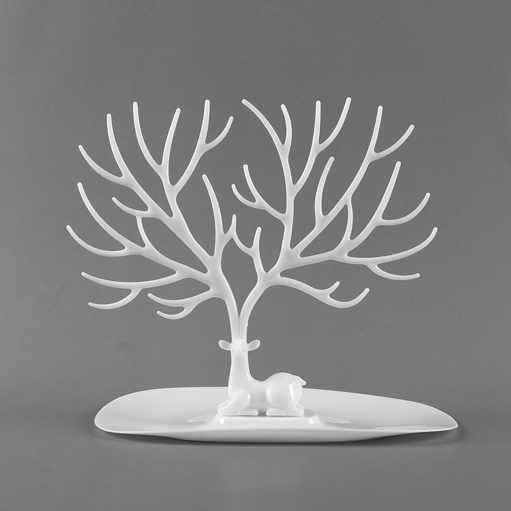 Σταντ Έκθεσης Αξεσουάρ Σκουλαρίκια με Κέρατα Ελαφιού (λευκό) Βάση Στήριξης