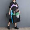 Summer Loose Plus Print Patchwork Casual Short Sleeved Dress
