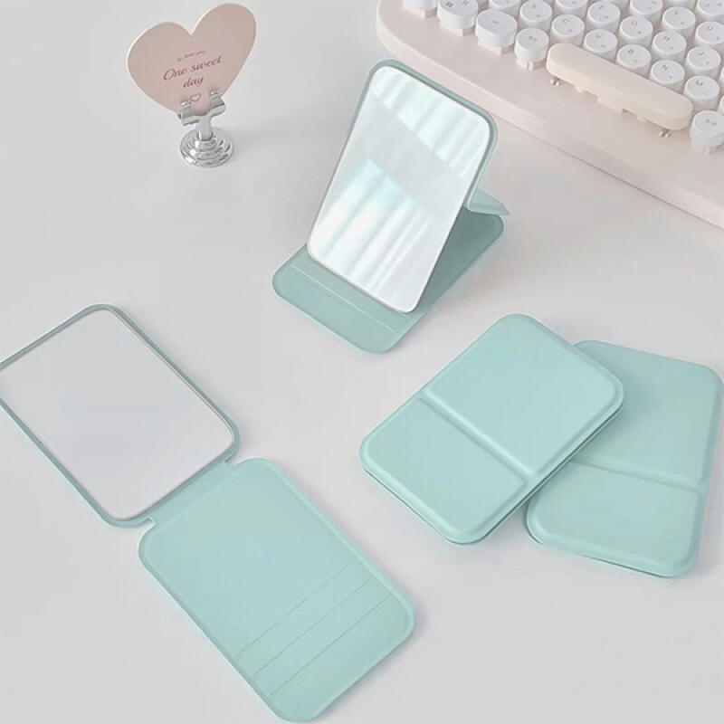 Convenient Tabletop Vanity Mirror Portable Small Leather Mirror v2