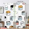 2pcs Cute Cat Print Curtains Room Darkening Polyester Living Room Window Decor Home Decor Rod Pocket Curtain