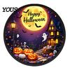 Halloween Themed Party Decor LED Glowing Hanging Decor, Acrylic Window Ornament with Light, Spooky High-quality Signage Sign for Door Wall Haunted