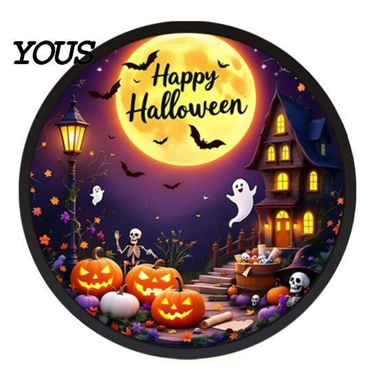 Halloween Themed Party Decor LED Glowing Hanging Decor, Acrylic Window Ornament with Light, Spooky High-quality Signage Sign for Door Wall Haunted