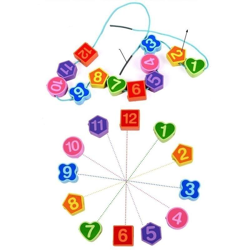 Simingyou 4 Modele Puzzle 1 Bucată Animal Desene Animate Jucărie Educativă Ceas Digital din Lemn pentru Copii