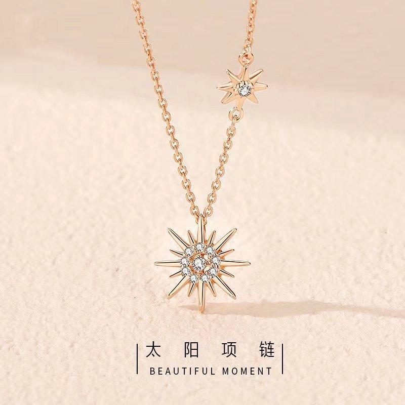 New 925 Sterling Silver Geometric Shape Necklace Charm Personality Pendant Choker Birthday Gift for Women Exquisite Jewelry