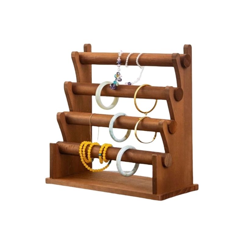 Wood Jewelry Holder for Exhibiting Accessories Bracelets and Bangle Display Rack Elegant Wrist Accessories Organizer