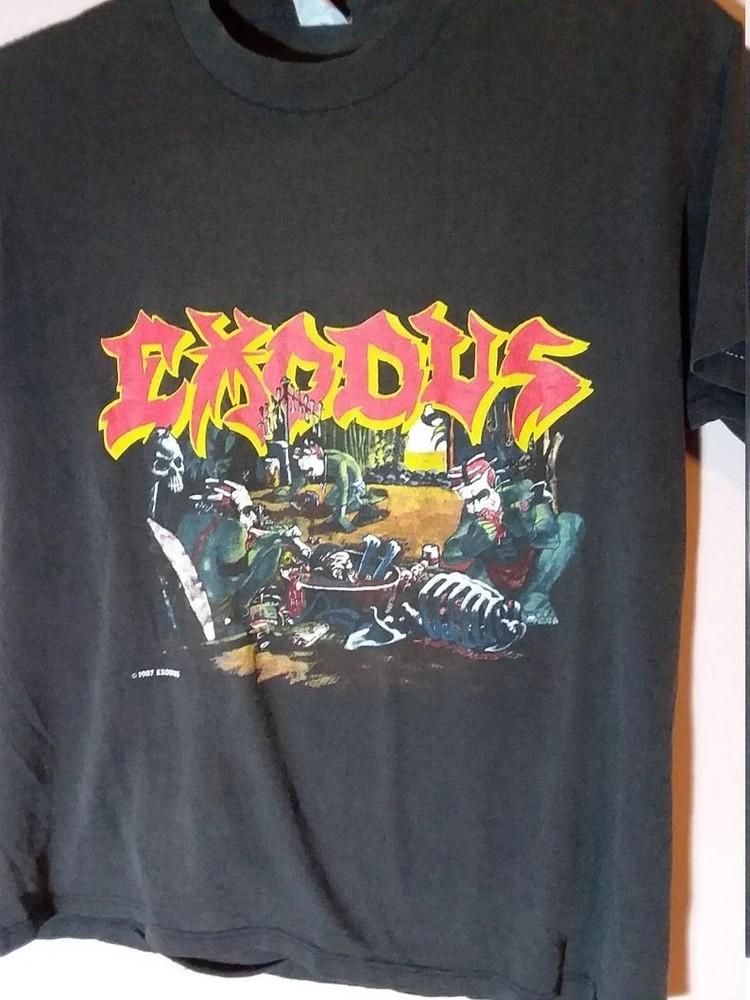 

Exodus 87 Meat Party tour vintage black short sleeve tshirt SN101 Unisex T-Shirt XXL