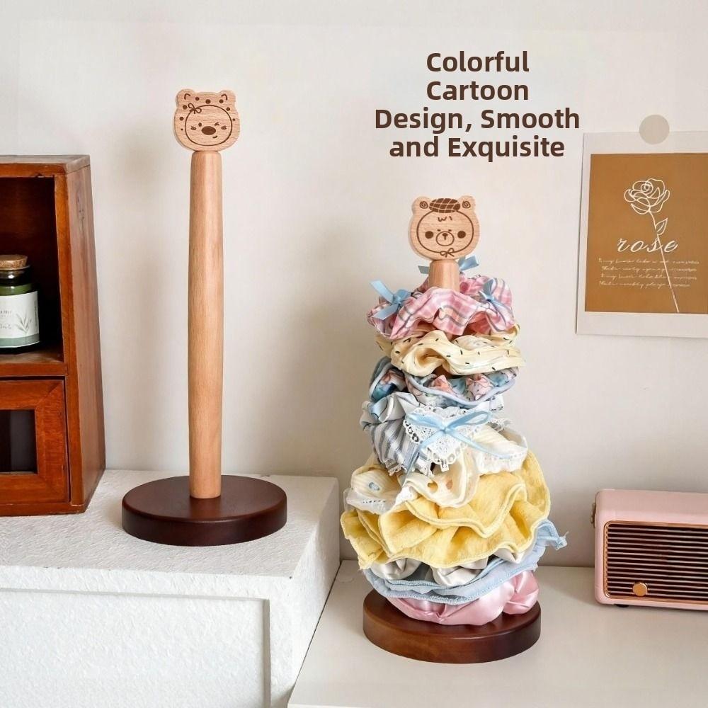 Stable Base Hair Tie Storage Rack Wooden Hair Clip Holder New Scrunchie Organizer