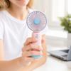 Rechargeable Handheld Fan with Base and Light for Kids, 2 Speeds, 1 Hour Battery Life