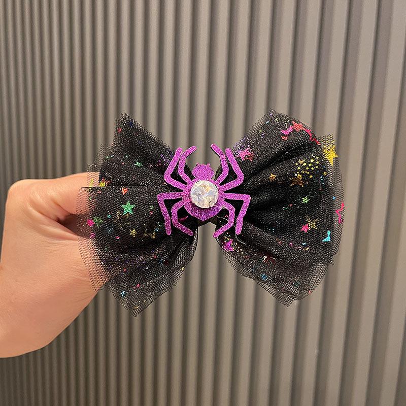 Purple Spider Bow Halloween Headband with Magic Wand for Kids' Hair Styling