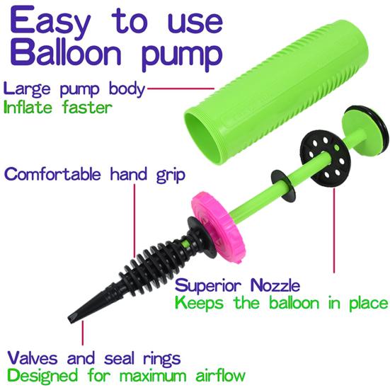 Balloon Pump User-friendly Carry Easily Plastic Efficient Hand Push Balloon Inflator Balloon Accessories for Home