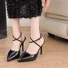 Shallow Buckle Side Air High Heels Summer New Sexy Pointed Toe Versatile One Strap Non-slip Stiletto Sandals