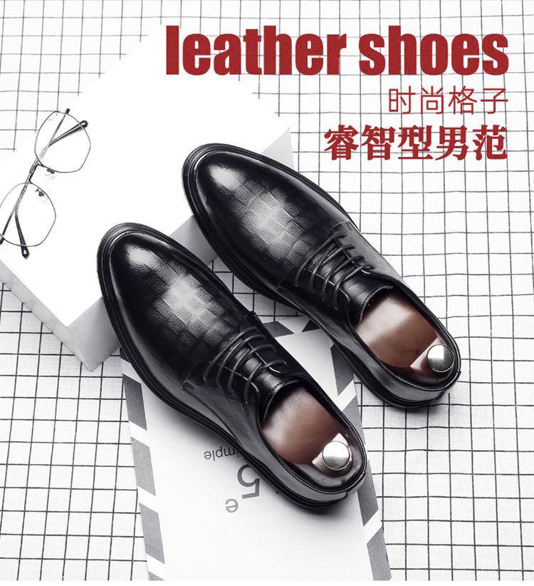 Leather shoes men 2025 British style leather casual soft sole groomsman groom wedding interior height increasing suit shoes