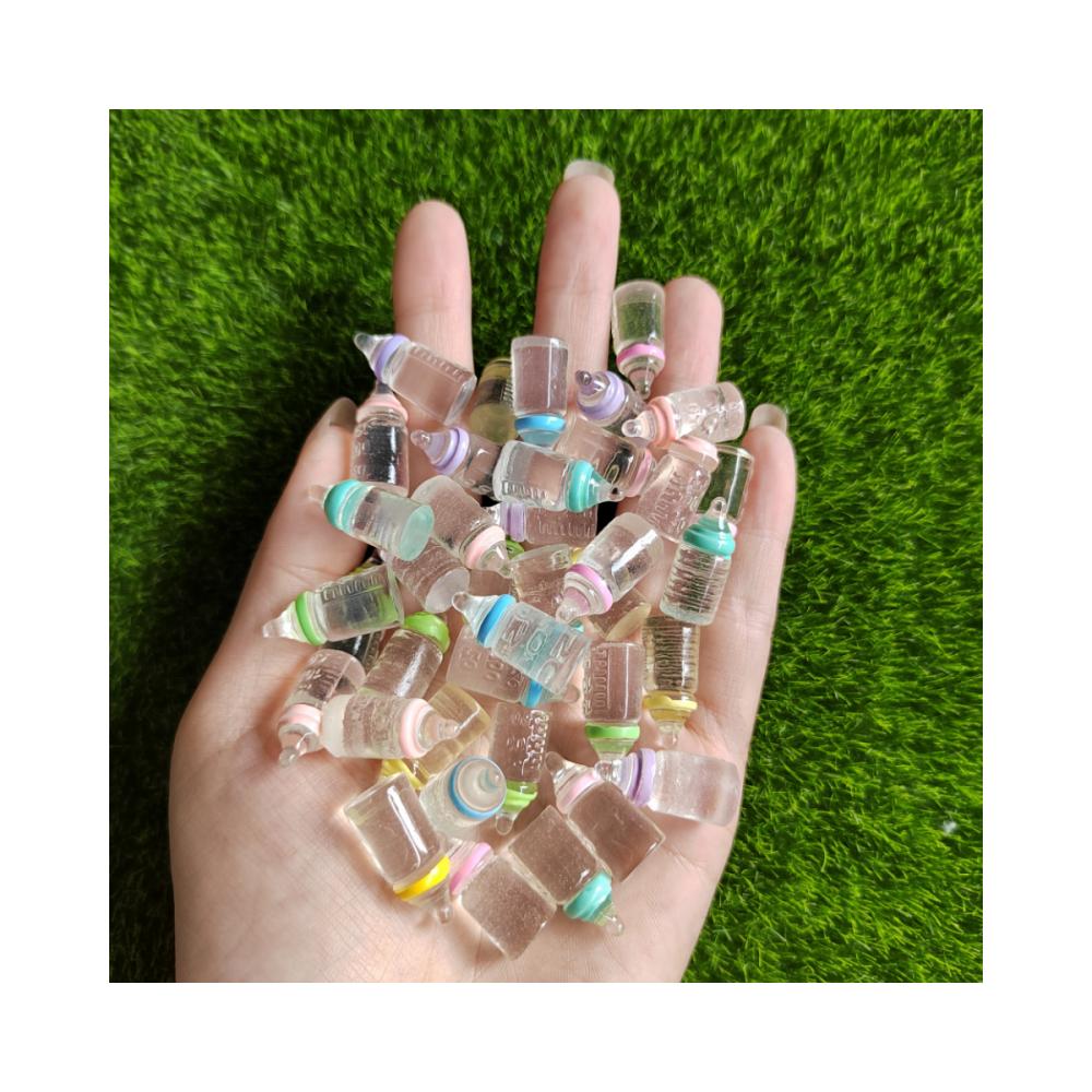 Doll House Toys 3D BB Bottle Resin Cabochon Baby Milk Bottles Pendant Keychain Supplies Ornament Jewelry DIY Accessories