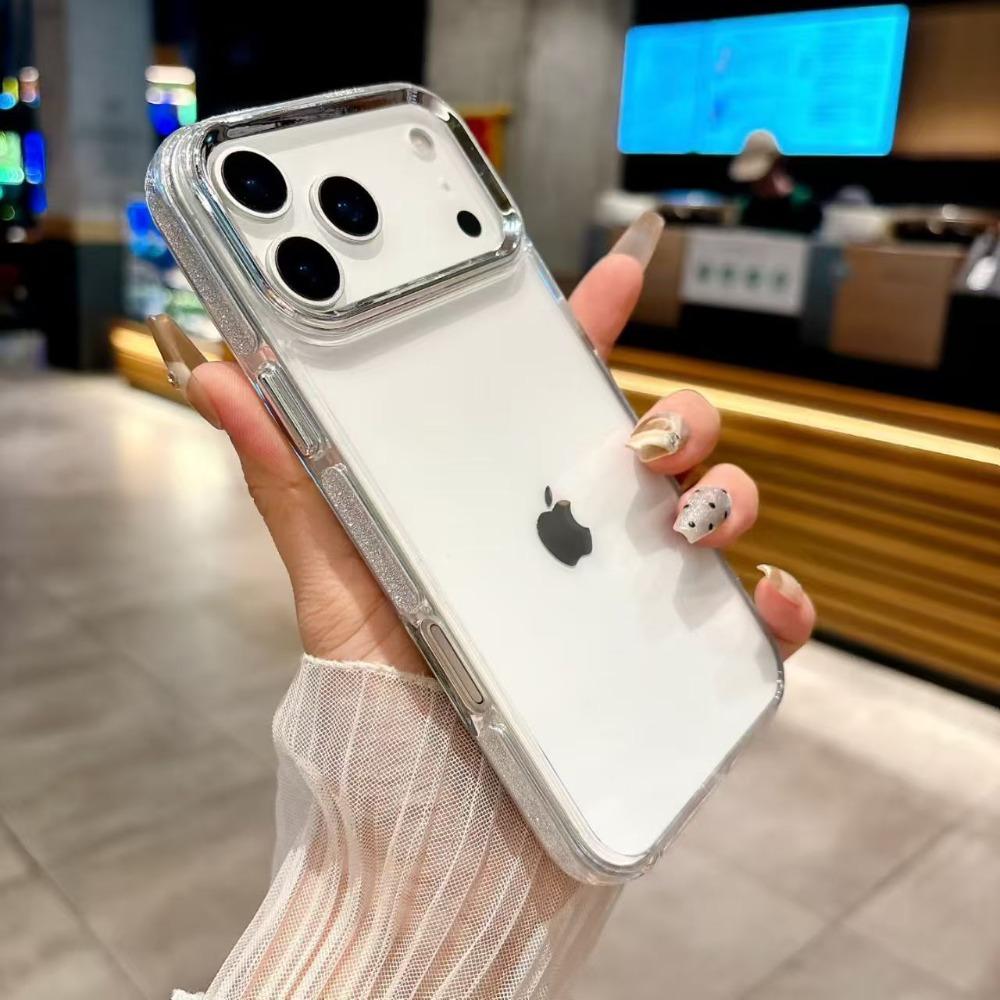 Luxury Sparkling Transparent Phone Case for IPhone 17 16 15 14 13 12 11 Pro Max 17 Air Shock Protection Cover