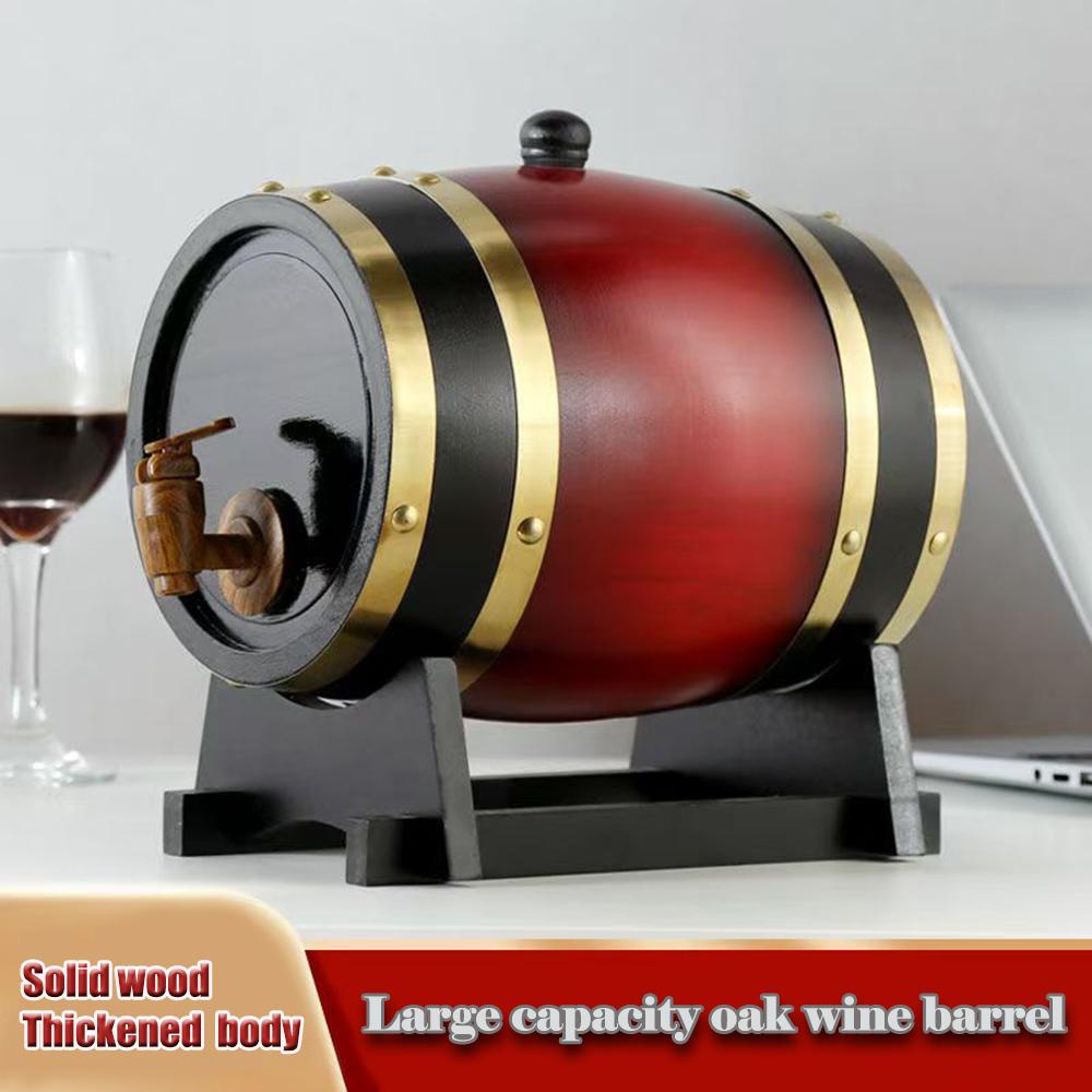 High-capacity pine wine barrel, Household solid wooden wine cask, Empty barrel for storing red wine, Winery make wine barrel, 3L