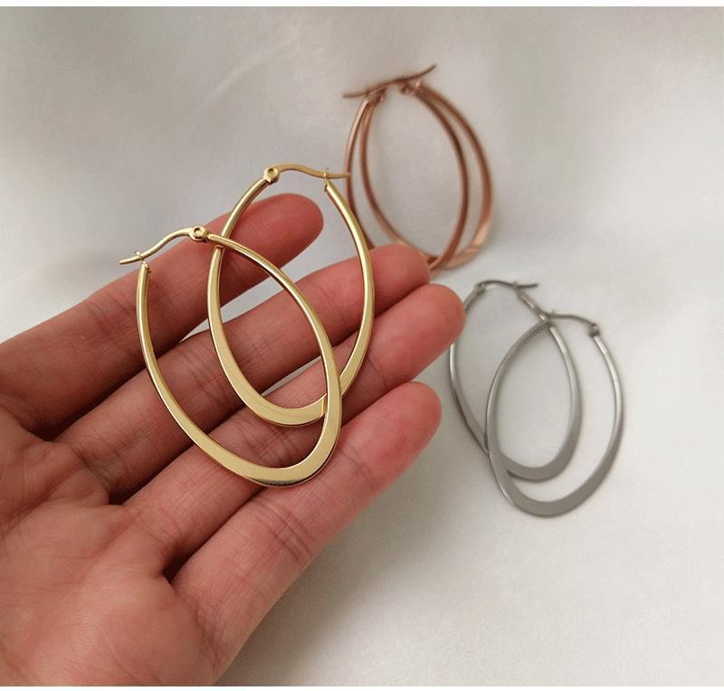 Stainless Steel Geometric Hoop Earring for Women, Minimalist Huggie Ear Jewelry, Birthday Party Earrings Gift