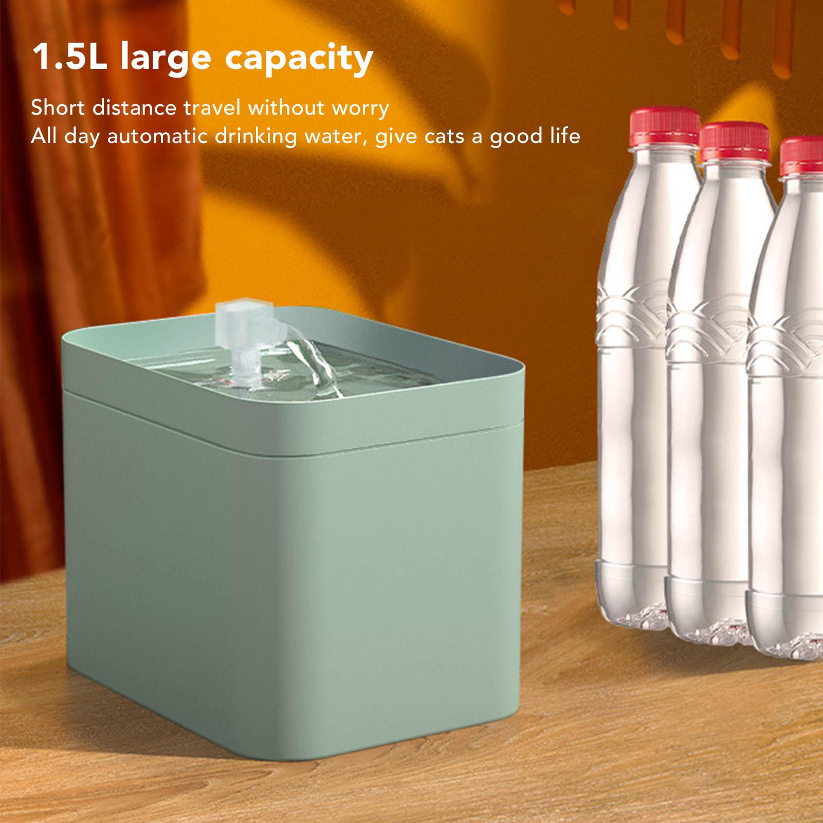 

1,5 л фонтанчик для кошачьей воды автоматический малошумный питьевой фонтанчик для домашних животных диспенсер для кошек собак американская вилка 110120 В, сине-серый корпус