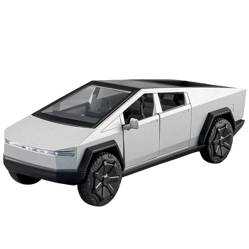 

1/32 масштаб Tesla Truck Alloy Simulation Cyber IronToy Модель игрушечного автомобиля Diecasts Транспортные средства Пикап Украшение автомобиля Мужчина Ребенок Мальчики Игрушки Рождественские подарки серебряный