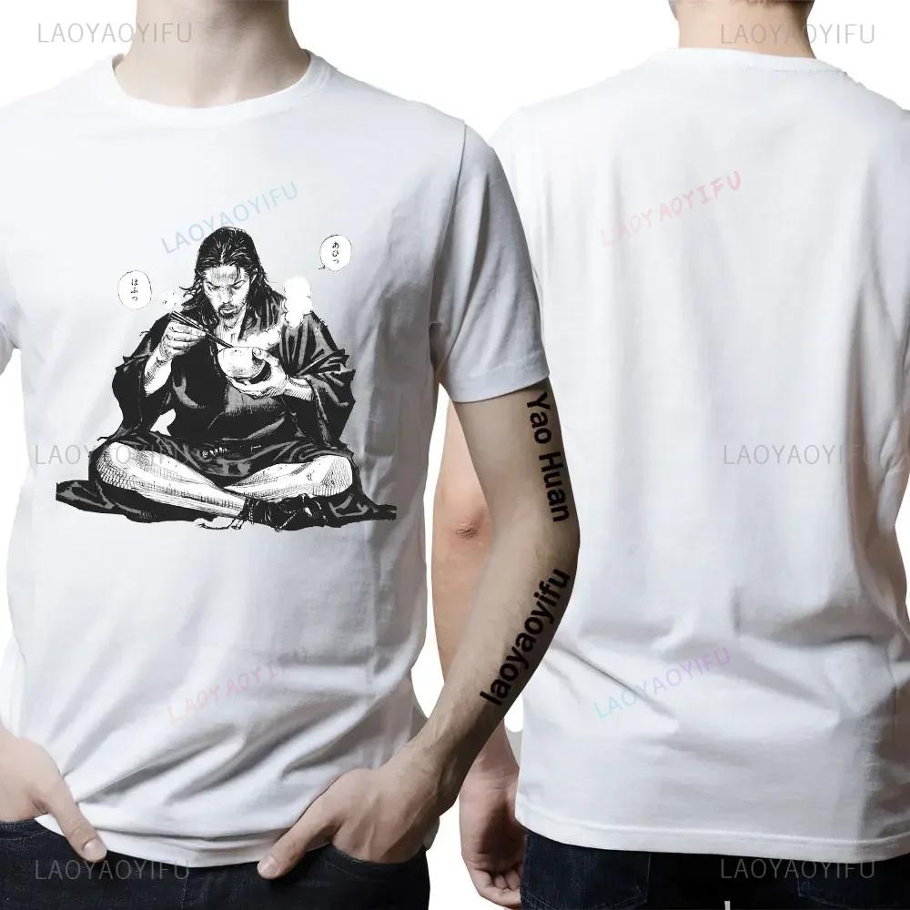 Japan Harajuku Anime Vagabond T Shirt Sasaki Kojiro and Miyamoto Musashi Manga Print T-Shirt Men Woman T Shirts Tops Unisex
