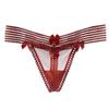 Erotic Panties Japanese Pure Desire Sheer Spliced Hollow Stripes Sweet Bow Knot Perspective Mesh Sexy G-string Pants Underwear