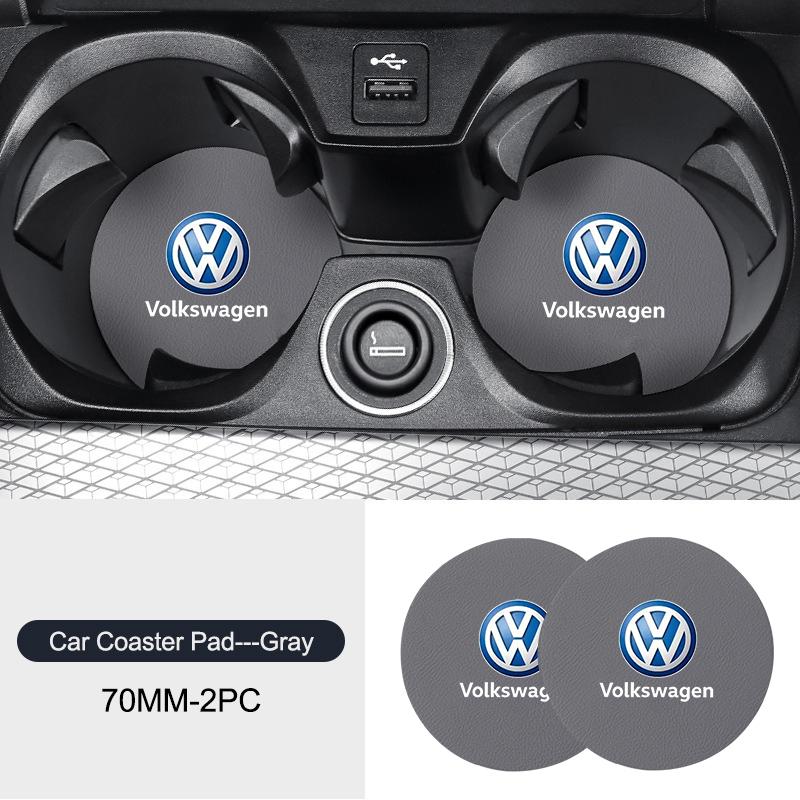 HAT1 Car Water Cup Non Slip Pad Coaster Mat Interior Accessories VW GTI Polo Golf Passat B8 Tiguan Jetta T-ROC Touareg ID.3 Arteon CC