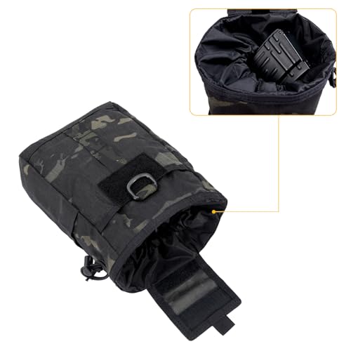 EXCELLENT ELITE SPANKER Dump Pouch, Nylon Garbage Bag/Magazine Holder, Military Pouch, Foldable Waist Bag, MOLLE Compatible, Large Capacity, Convenien