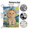 DIY Frameless Pearl Painting Kit Lion King 3D Shiny Bead Art Canvas Relaxing Creative Craft for Home Wall Decor Gift