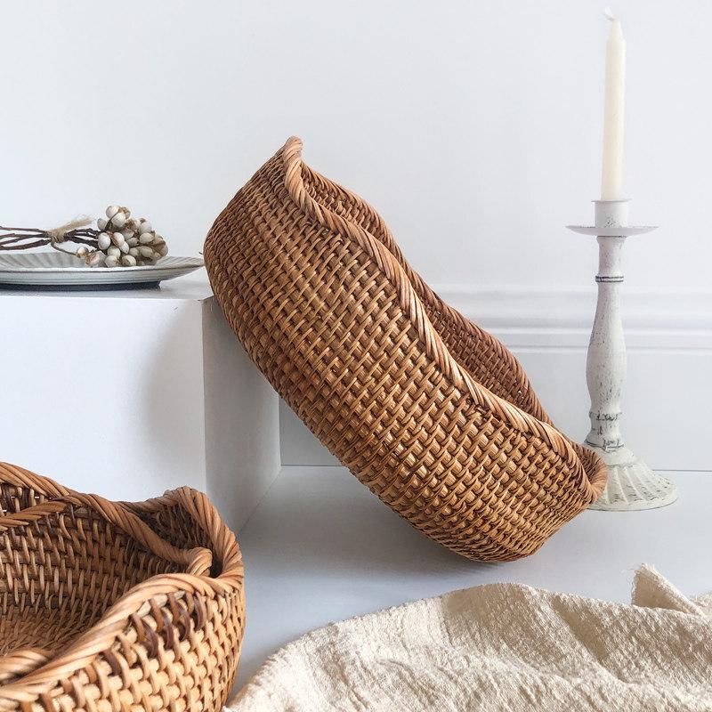 Hand-Woven Rattan Fruit & Bread Basket