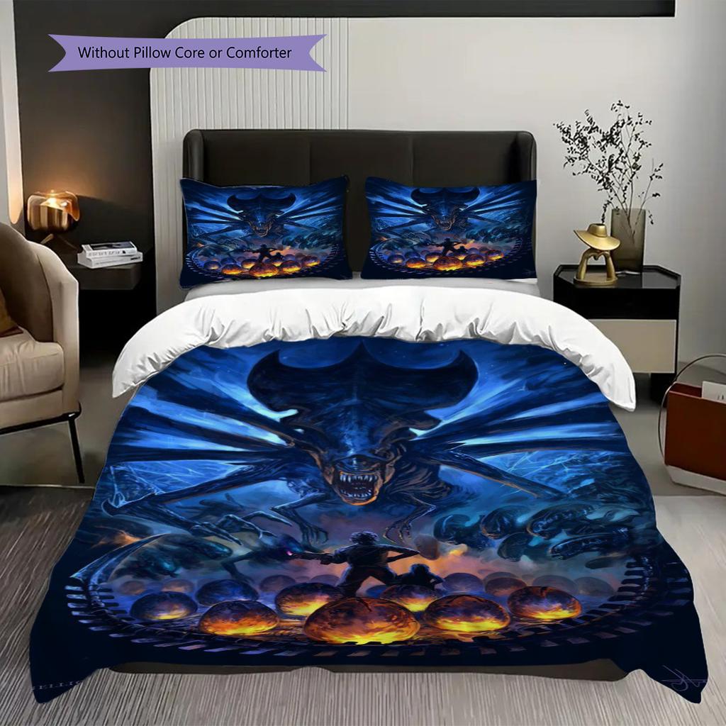 Predator Vs Alien Final Showdown Bedding 1 Duvet Cover 2 Pillowcase Without Core Soft And Comfortable Christmas Birthday Gift Bedding Set