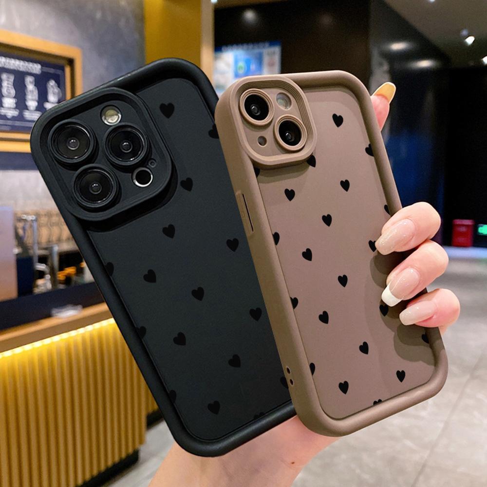 Love Heart Phone Case For iPhone 16 Pro Case iPhone 17 Air 13 12 11 15 14 Pro Max XR X XS 7 8 Plus SE Shockproof Soft Silicone Cover