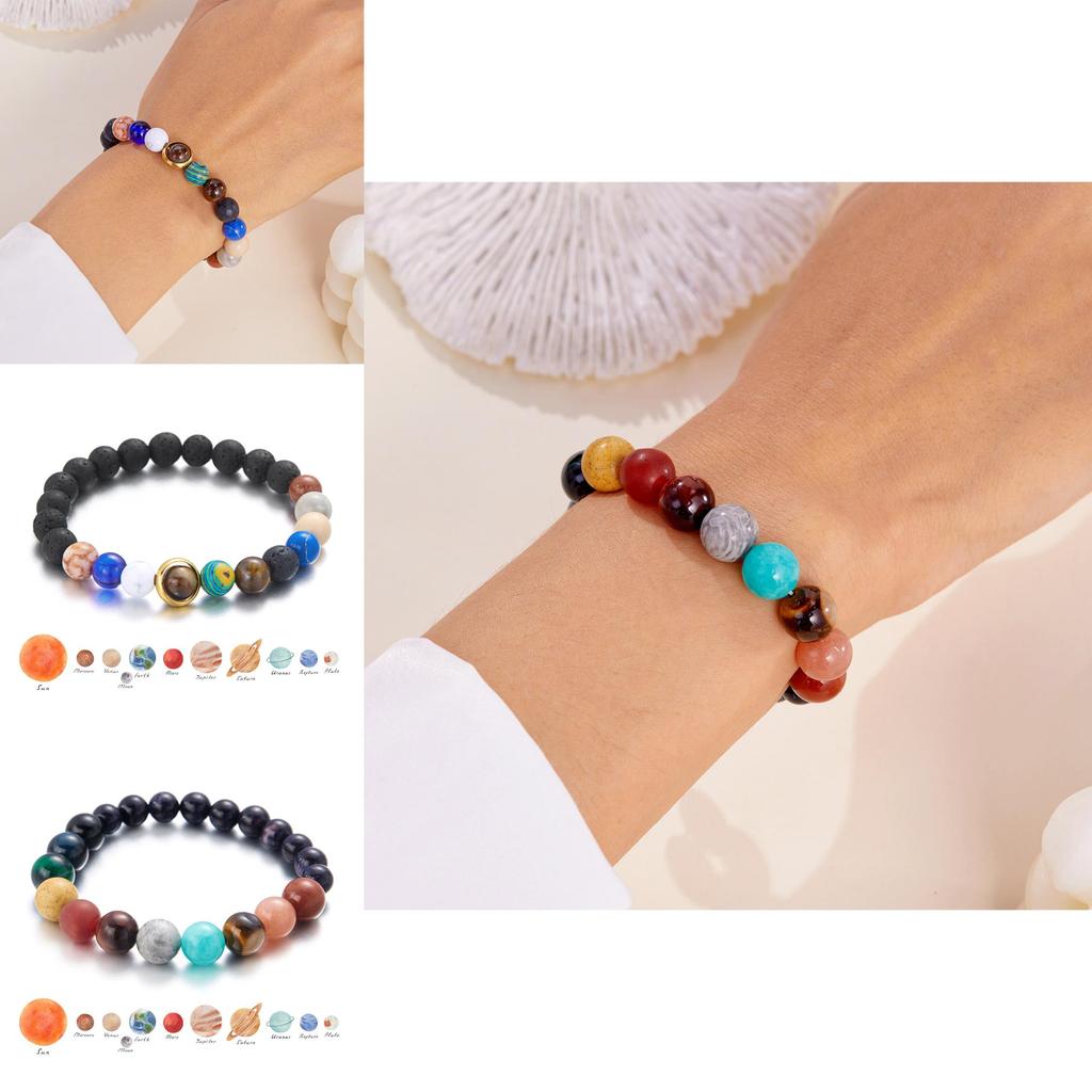 Zodiac Galaxy Beaded Bracelet With Natural Stones And Star Element For Men Women