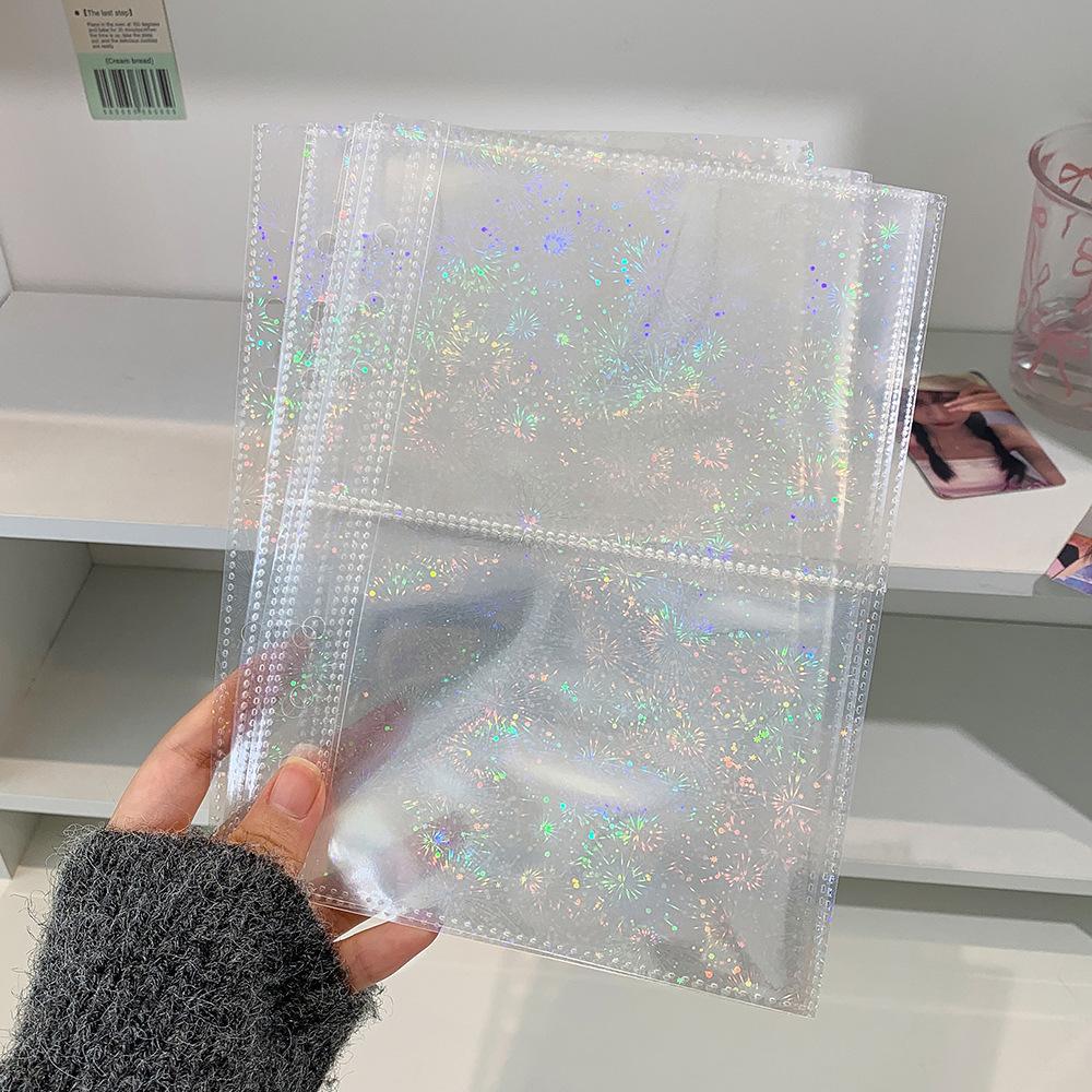 A5 Laser Star Zipper Binder Photo Card Collection Book Transparent Album A5 Card Album 3-inch Love Small Card Storage Album