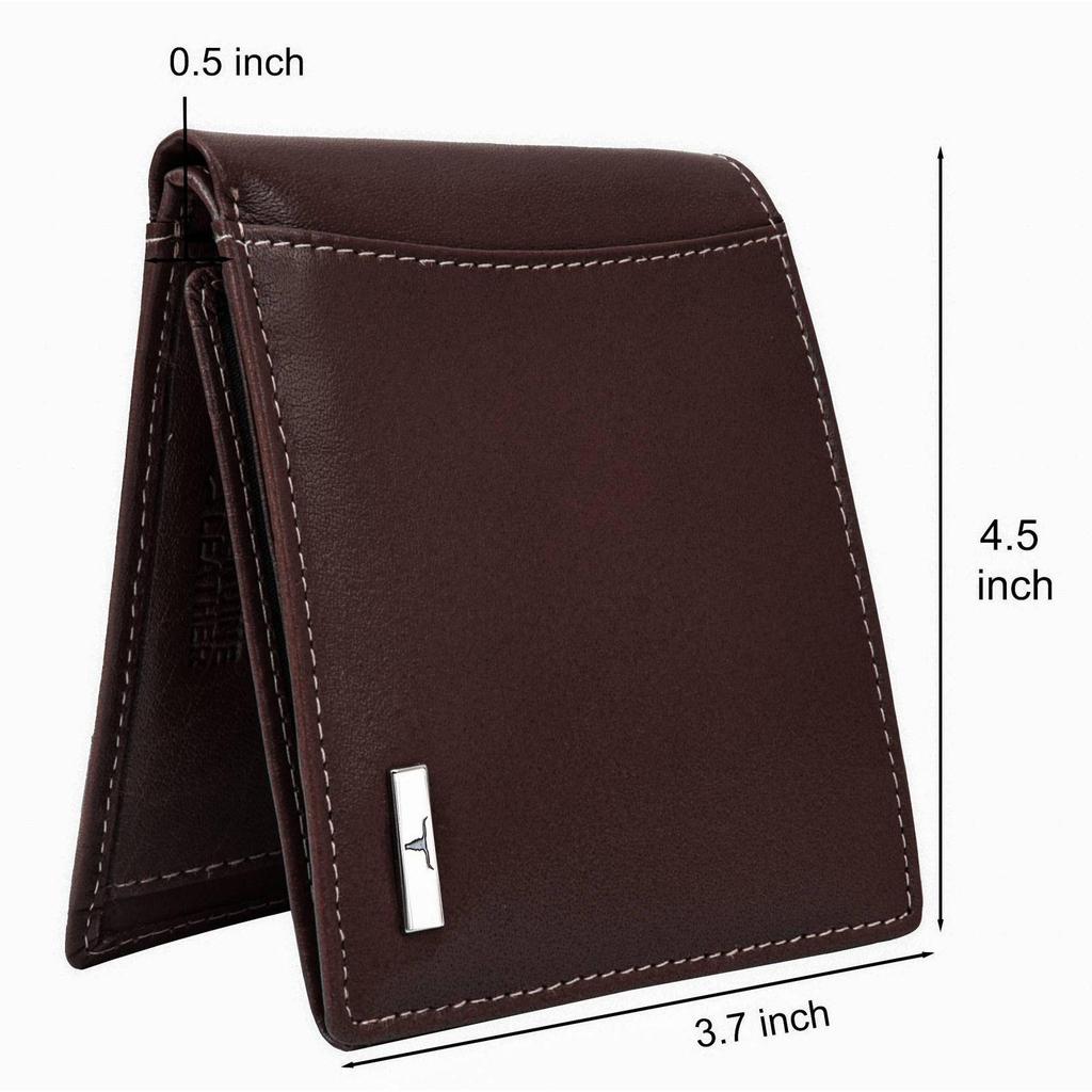 Men Casual Genuine Leather RFID Wallet - Regular Size  (6 Card Slots)