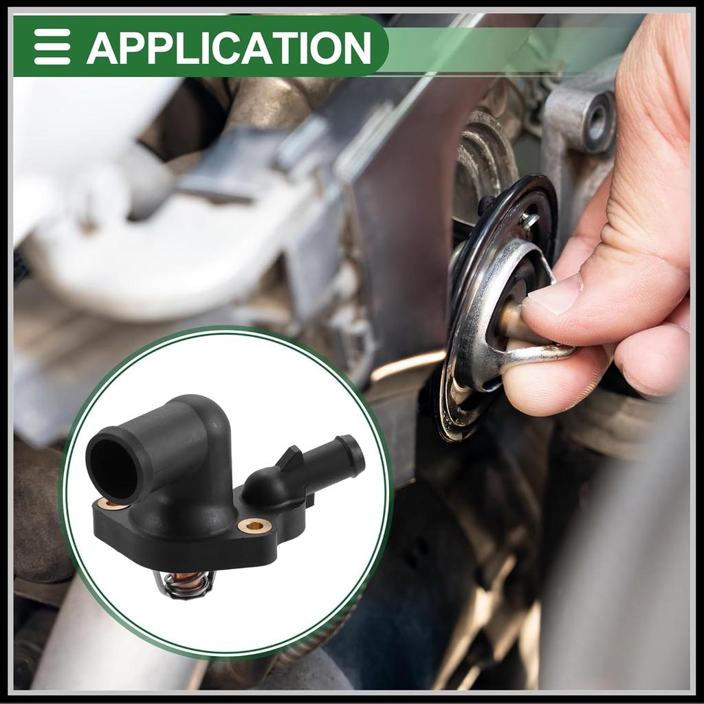 Motorkühlmittelthermostatgehäuse-Baugruppe Ersatz für Mini Cooper 2002-2008, 11537512733 Kunststoff Schwarz 1 Stück