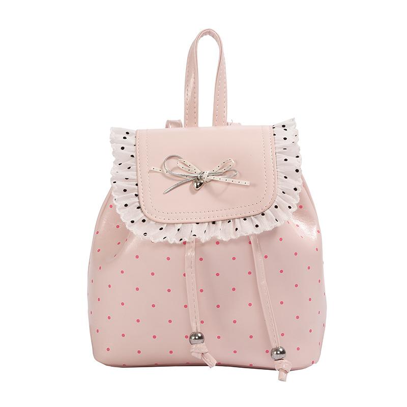 Schoolbag Polka Dot Backpack Bag Women's 1011 Summer New Trendy High-end Small Schoolbag Niche Non-collision Travel Backpack