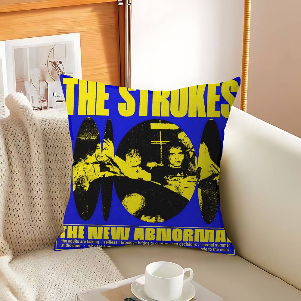 Rock Band The S-Strokes Cushion Cover Pillowcase Upholstery Sofa Throw Pillow Home Decor Pillowcas 12x12Inch