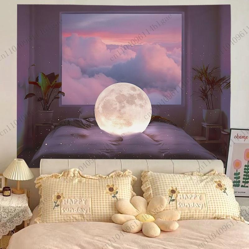 Beautiful Window Scenery Tapestry Popular Live-Streaming Background Room Bedroom Decor Dormitory Renovation Privacy Curtain