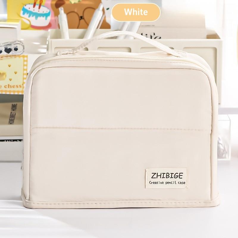 Enlarged 11 Layer Handheld Pencil Case Pen Bag Simple Color Design Wide Opening Storage Pouch Stationery School Travel