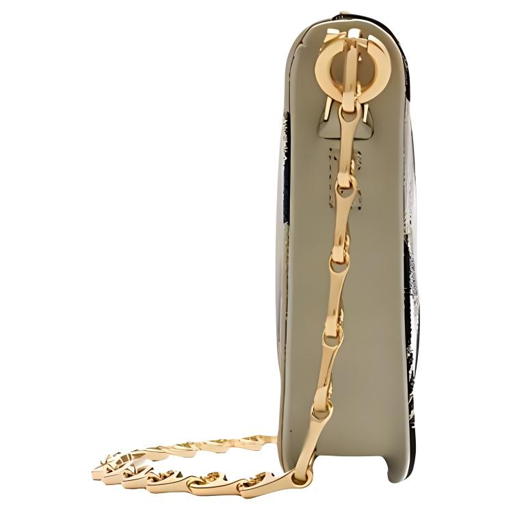 Burberry Schild Verstellbarer Ketten-Schultergurt Reißverschluss Polyester Baumwolle Mini Handtasche Umhängetasche Damen Handtaschen Moosgrün 80860121