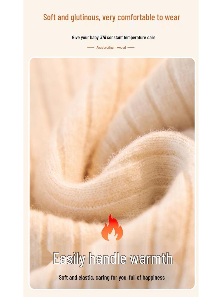 2025 A/W Kids' Ribbed Semi-High Neck Sweater - Warm Knitted Base for Boys & Girls