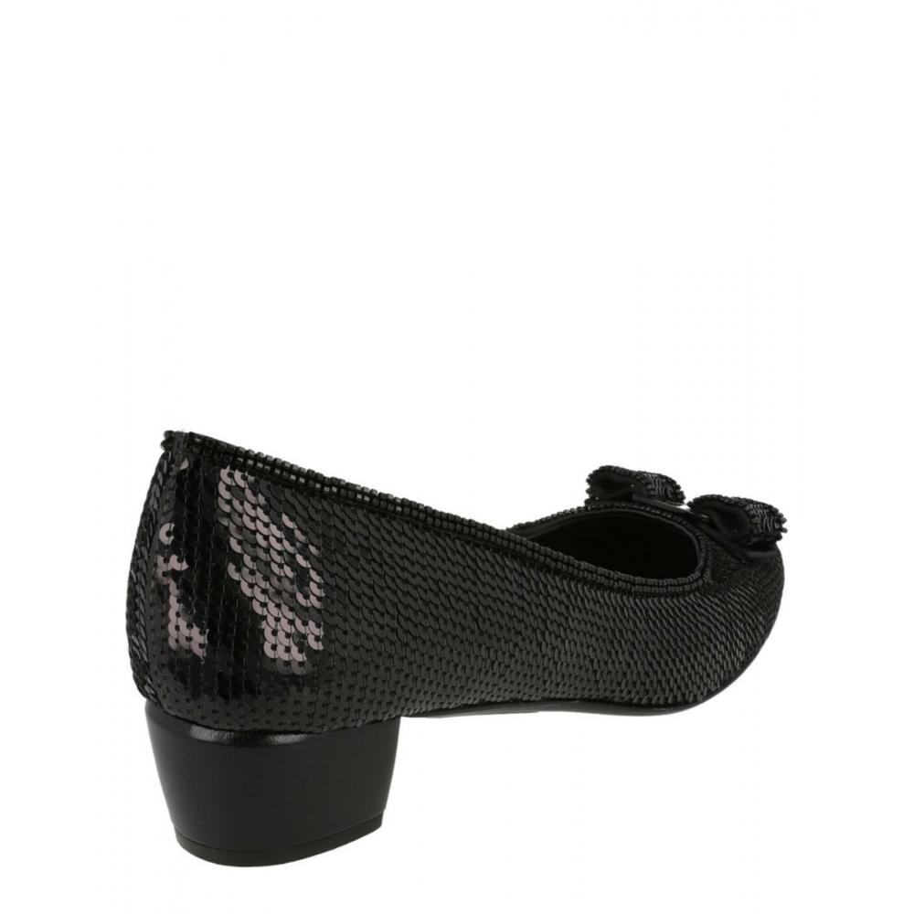 Salvatore Ferragamo Vara Sequined Pumps Black