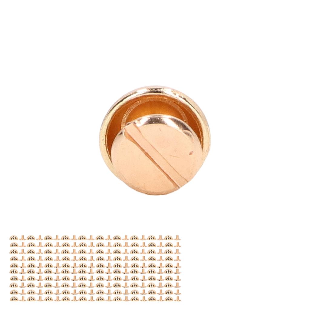 8mm 100 Sets Leather Rivets Kit Round Mushroom Shape Electroplating Decorative Rivets Tubular Metal Studs for DIY Craft