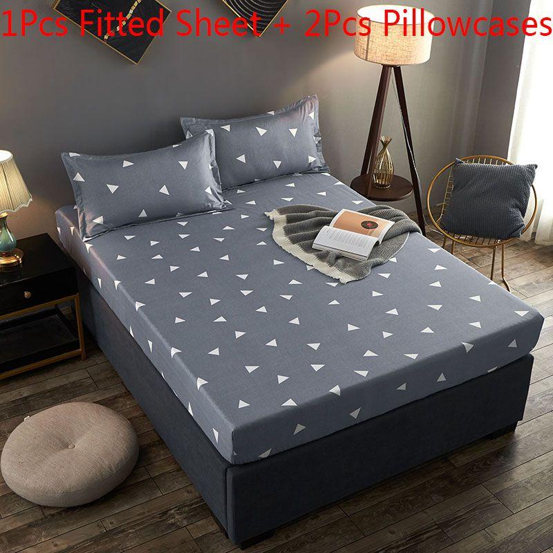 Elegant Multi-color Floral Fitted Sheet Set With Soft Breathable Fabric And Pillowcases