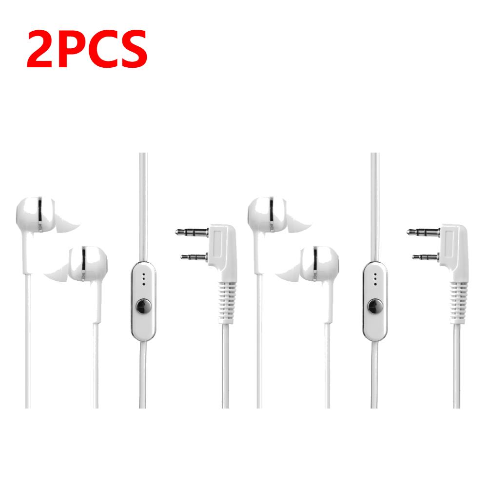 1-5pcs 1.2m PTT Mic Earpiece Headset for Walkie Talkie 2 Pin Earpiece Headset Mic Portable for BAOFENG KENWOOD